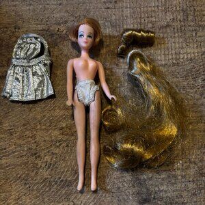 Topper Dawn doll Head to Toe 893 hairpieces silver mini dress